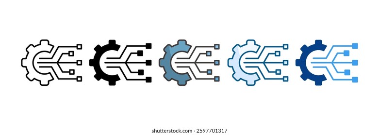 Technology Icon Set Multiple Style Collection