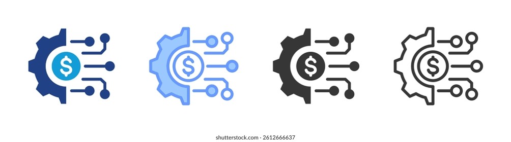 Technology icon set multiple style collection