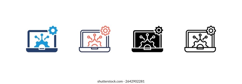 Technology Icon set multiple style collection