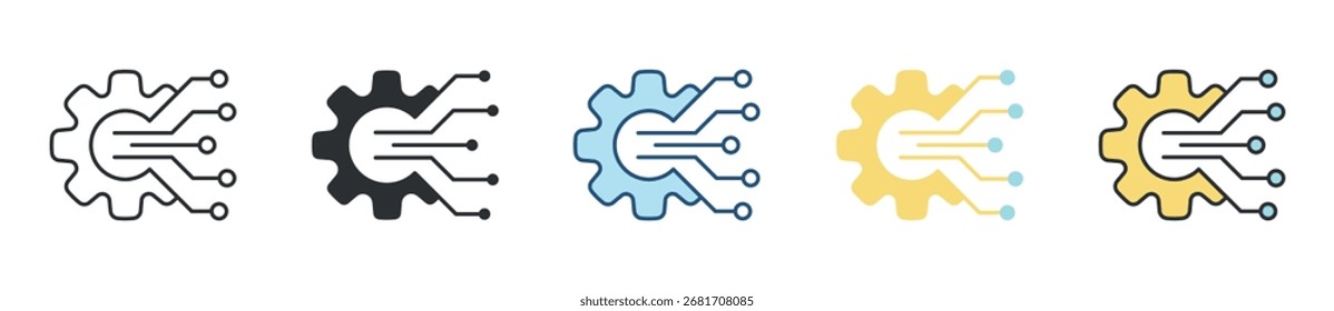 Tecnologia Icon Definir Coleção de Vários Estilos