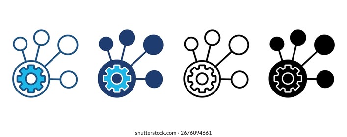 Technology Icon Set With Multiple Styles. Vector Illustration