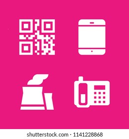 technology icon set. With nuclear plant, ipad and telephone  vector icons for graphic design and web