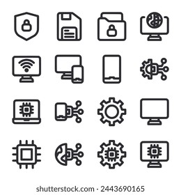 Icono de tecnología en blanco