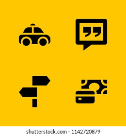 technology icon set. payment method, taxi and chat vector icon for graphic design and web