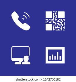 technology icon set. phone call, analytics and computer vector icon for graphic design and web