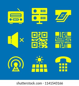 technology icon set. With qr code, signal and qr code  vector icons for graphic design and web
