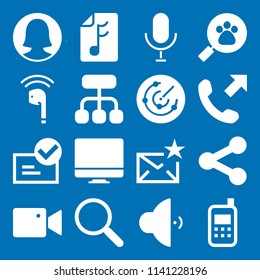 technology icon set. With radar, volume and search  vector icons for graphic design and web