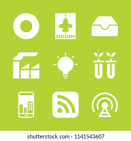 technology icon set. With signal, science and light bulb  vector icons for graphic design and web