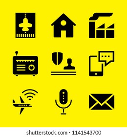 technology icon set. With smartphone, email and home  vector icons for graphic design and web