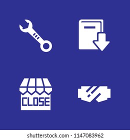 technology icon set. store, goggles and wrench vector icon for graphic design and web