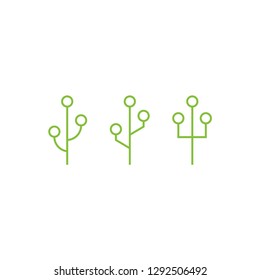 Technology icon set symbol leaf nature vector illustration