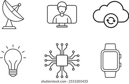 Technology Icon Set Vector Art And Illustration
