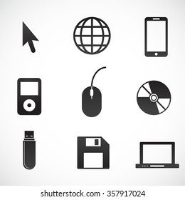 Technology icon set. Vector art.