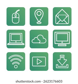 technology icon set. Vector icon illustration. 