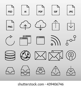 Technology Icon Set Vector Illustration