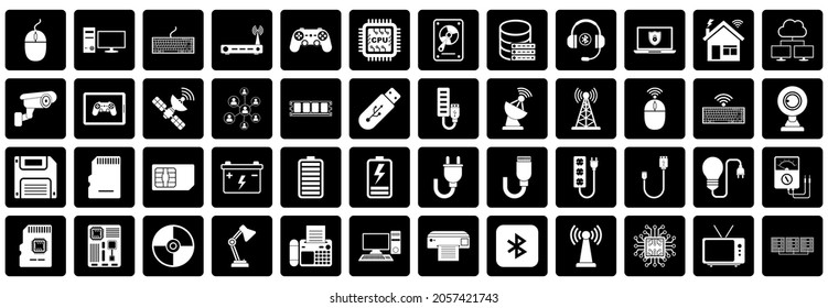technology icon set, technology vector set sign symbol