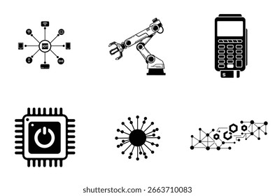 Conjunto de iconos de Tecnología Vector silueta ilustración