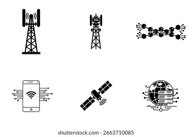 Conjunto de iconos de Tecnología Vector silueta ilustración