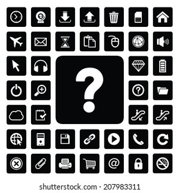 technology icon set for website 