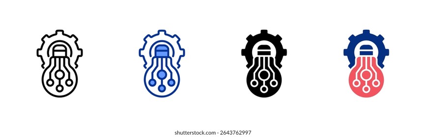 Technology icon sheet multiple style collection