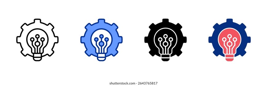 Technology icon sheet multiple style collection