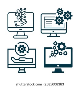 Technology Icon silhouette vector illustration