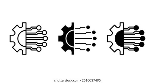 Technology icon with sleek, modern style. Ideal for digital innovation, software, IT, and futuristic concepts. High-quality vector, fully scalable and easy to customize.