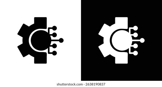 Technology icon in solid flat trendy design style.