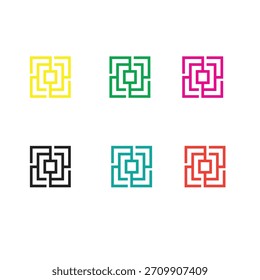 ícone da tecnologia linha quadrada logotipo do projeto