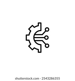 Coleção de símbolos de ícone de tecnologia sobre fundo branco.