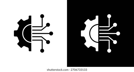 Logotipo do símbolo do ícone da tecnologia. Modelo gráfico.