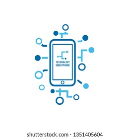 technology icon template. illustration symbol smartphone. circuit board icons vector