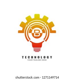 Technology icon template ,simple letter symbol vector logo for business corporate ,elements, illustration