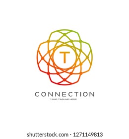 Technology icon template ,simple letter symbol vector logo for business corporate ,elements, illustration