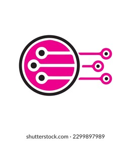 Technology Icon in trendy flat style isolated on  background. Microchip symbol for your web site design, logo. Vector illustration, EPS10. Flat modern design with shadow Icon Christmas decoration