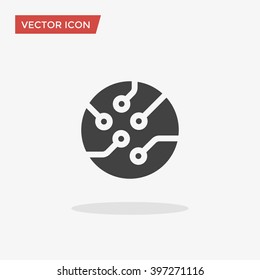 Technology Icon in trendy flat style isolated on grey background. Microchip symbol for your web site design, logo, app, UI. Vector illustration, EPS10.