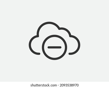 Technology icon vector cloud computing connection. Big data global server. Line design network information symbol for computer or mobile phone.