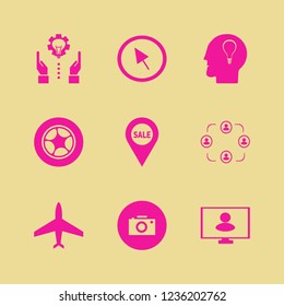 technology icon. technology vector icons set people, plane, person monitor and cursor