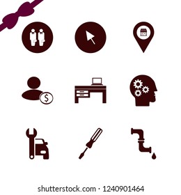 technology icon. technology vector icons set businessmen, car repair, screwdriver and gear head