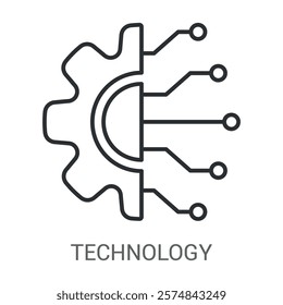 Technology icon vector illustration line style