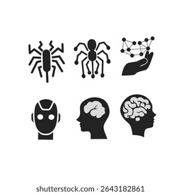 ícone de tecnologia,ícone de inteligência,ícone de cérebro,ícone de robô 