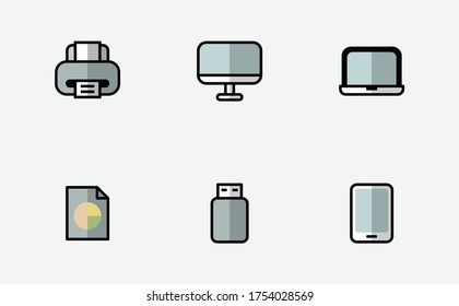 Technology icons. Computer illustration. Vector. Graphic.