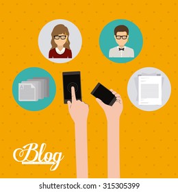 Technology  icons design with human hands, vector illustration eps 10