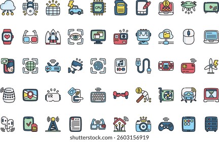 Technology icons High-Quality Vector Icons Collection with Editable Stroke. Ideal for Professional and Creative Projects.