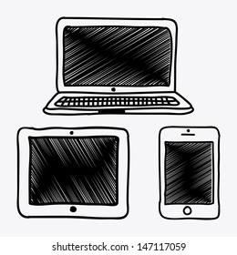 technology icons over white background vector illustration 