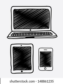 technology icons over white background vector illustration 
