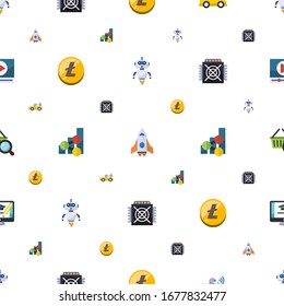 technology icons pattern seamless. Included editable flat AI Robot, spaceship, Autonomous, Altcoin, social media trends, ASIC Miner icons. technology icons for web and mobile.
