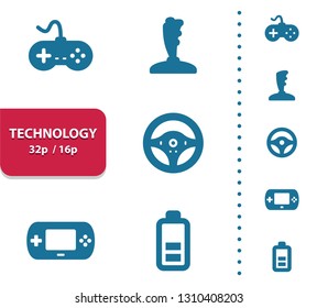 Technology Icons. Professional, pixel perfect icons, EPS 10 format, optimized for 32p and 16p (4x magnification for preview).