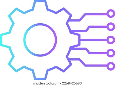 Technology Icons with purple blue outline style