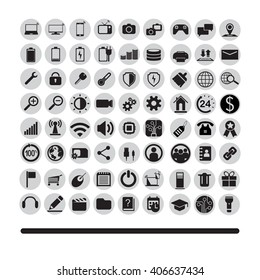 technology icons set Computer, Network devices and connections